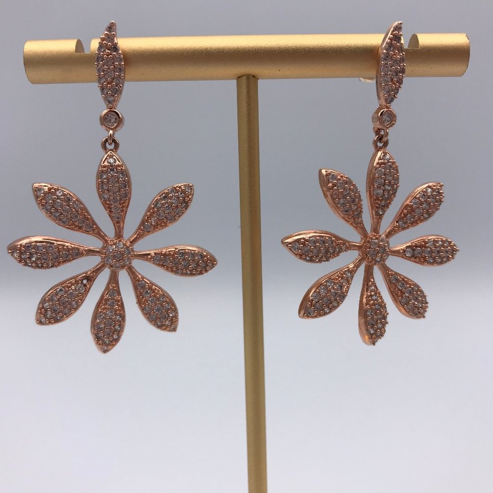 Eye Candy ROSE GOLD Drop Earrings Avery Rose CZ